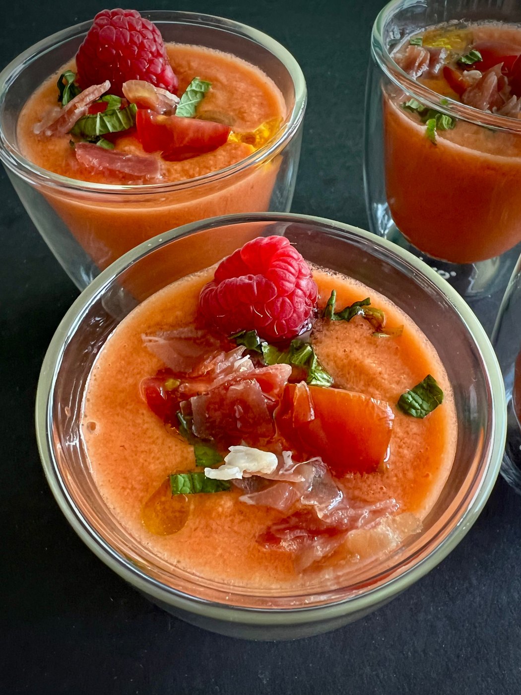 Gazpacho con frambuesas