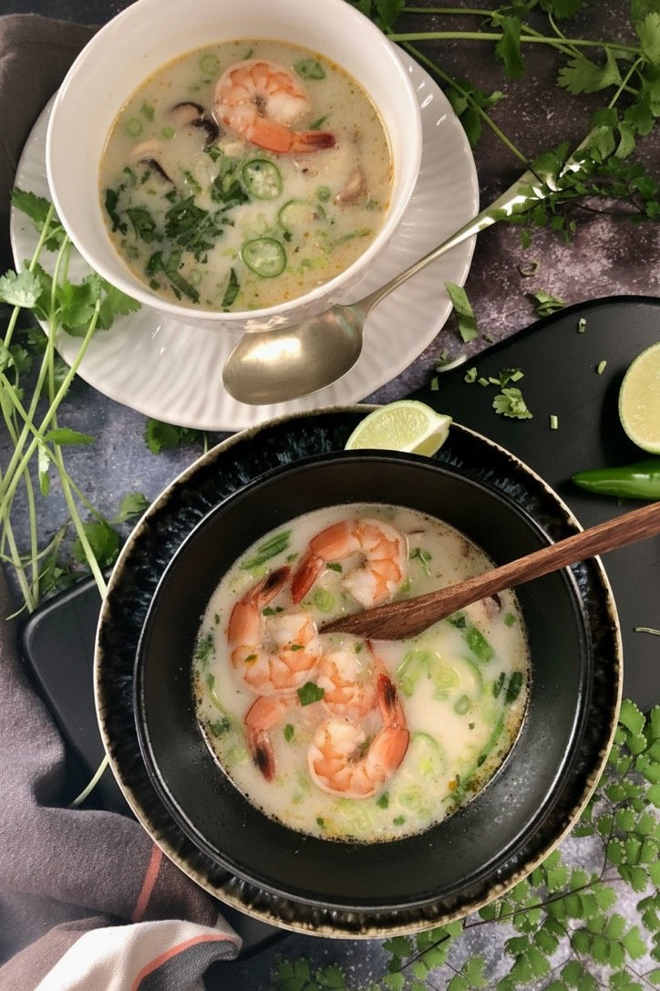 Tom Kha Goong con camarones